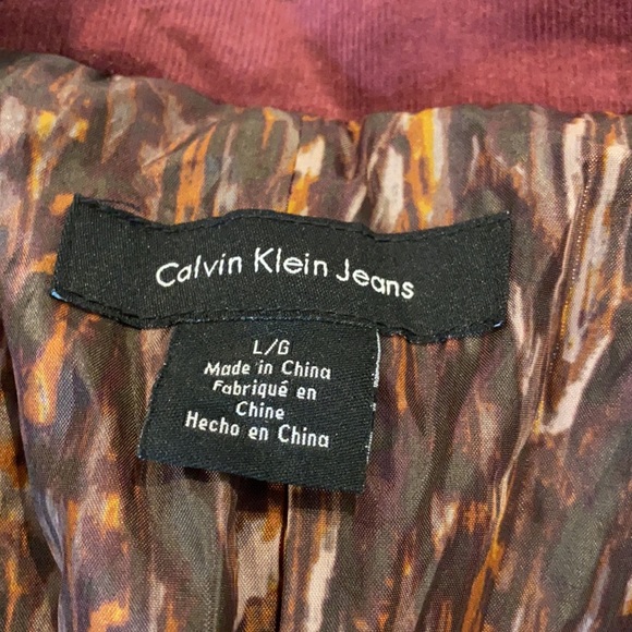 Calvin Klein maroon Corduroy Blazer Jacket L - Picture 2 of 4